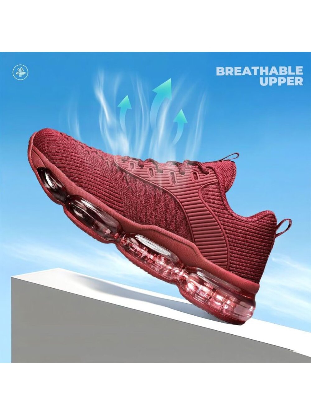 Women's Red Air Cushion Basketball Breathable Sport Gym Fitness Fashion Sneaker - Picture 5 of 6